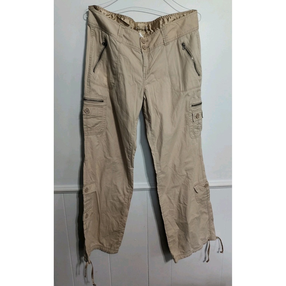 Y2K Aeropostale Womens Cargo Paratrooper Utility Pants Tan Khaki 13/14 Skater